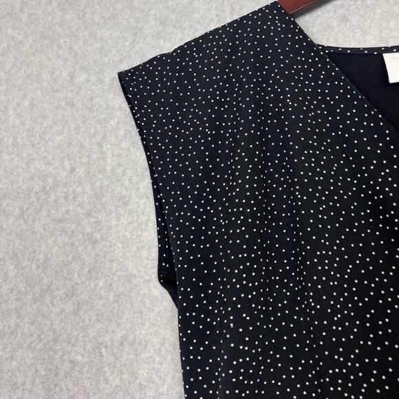 Cabi Black Disco Micro Polka Dot Long Wrap Dress Size Medium Style# 5609 - Picture 5 of 10